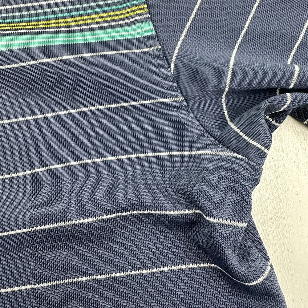 Nike Golf Fit Dry Polo Shirt Men XL Blue Green Stripes Logo X-Large Performance‎